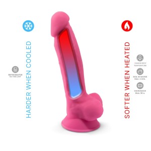 SILEXD - MODÈLE 1 PÉNIS RÉALISTE SILICONE PREMIUM SILEXPAN ROSE FLUORESCENT 17,5 CM