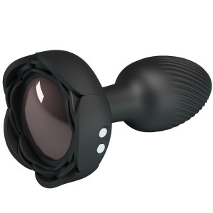 PRETTY LOVE - PLUG ANAL OLMAN AVEC LUMIÈRE LED NOIR 8,8 CM