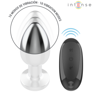 INTENSE - PLUG ANAL 10 VIBRATIONS MÉTAL AVEC TÉLÉCOMMANDE L