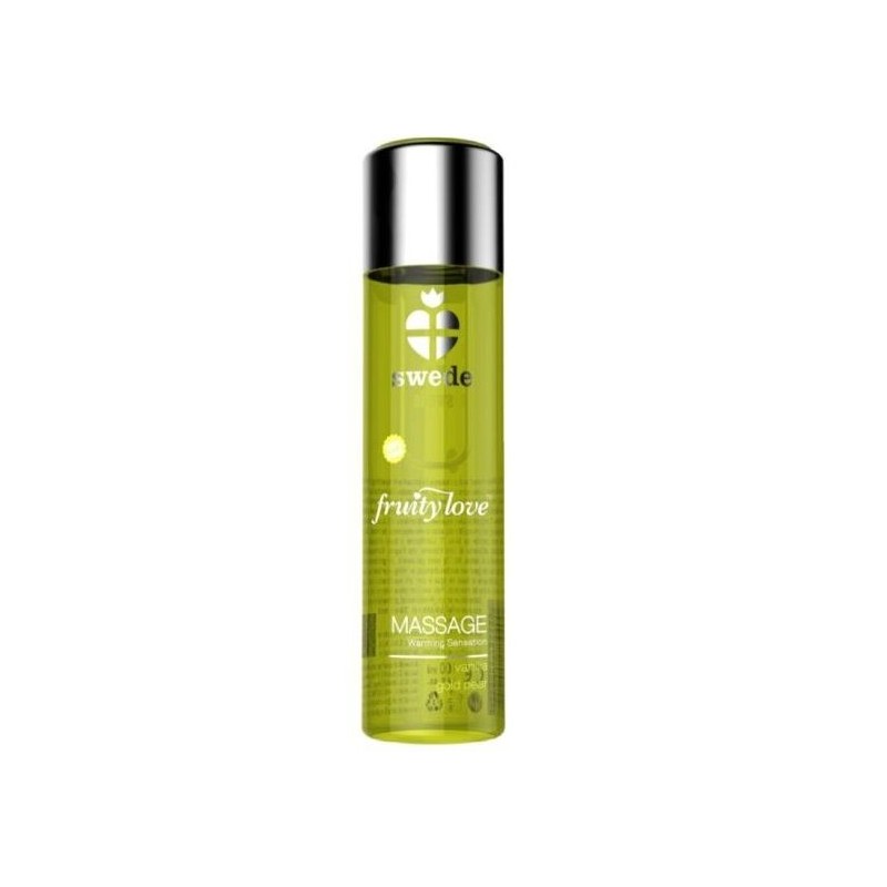 SWEDE - FRUITY LOVE EFFET RÉCHAUFFANT HUILE DE MASSAGE VANILLE ET POIRE DOR 60 ML.