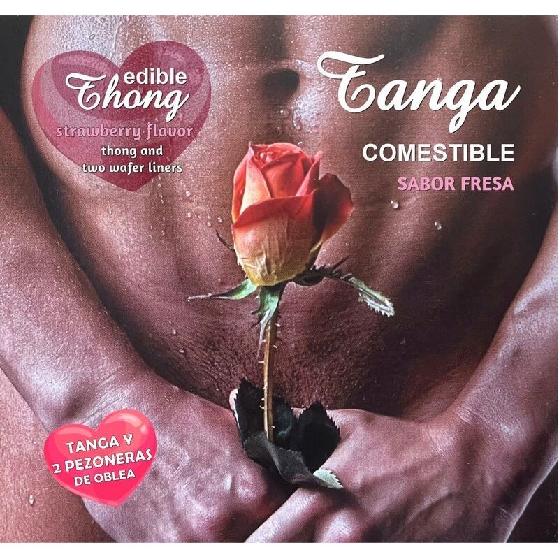 HOTFLOWERS - THONG HOMME 2 NIPPLE AZYME FRAISE -es-pt-en-fr-it-