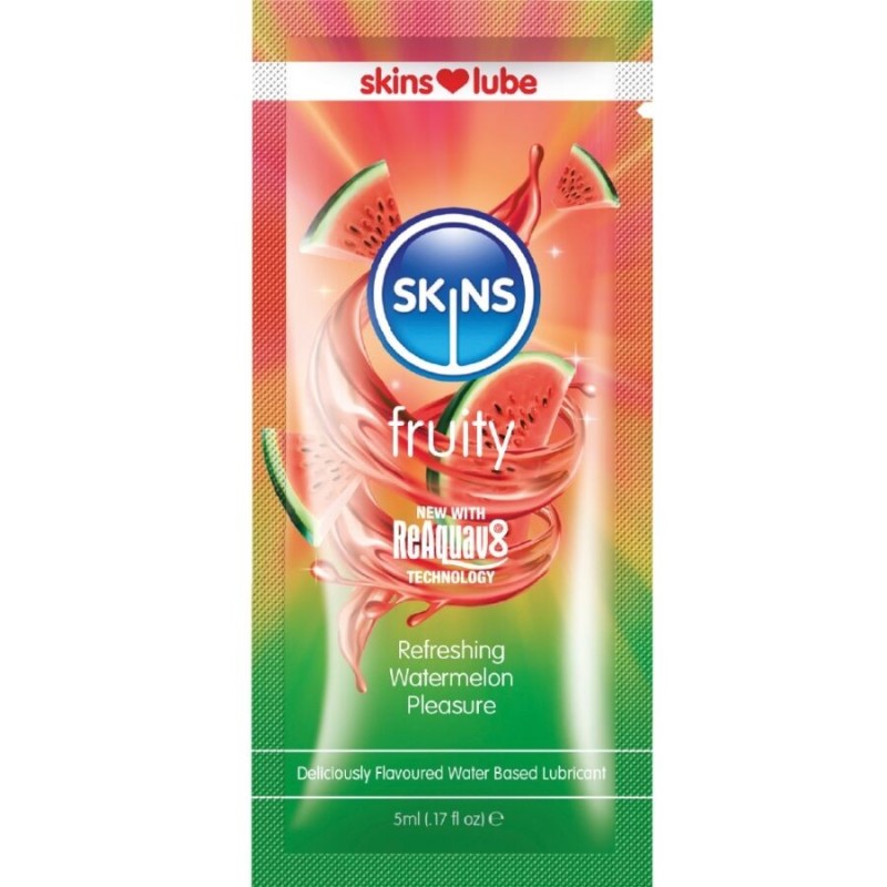 SKINS - LUBRIFIANT FRUITÉ À BASE DEAU PARFUM PASTÈQUE DOSE UNIQUE 5 ML