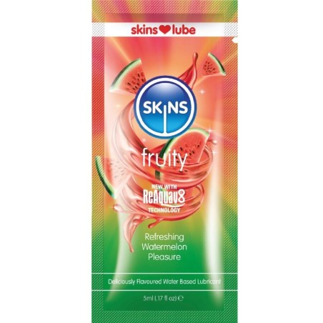 SKINS - LUBRIFIANT FRUITÉ À BASE DEAU PARFUM PASTÈQUE DOSE UNIQUE 5 ML
