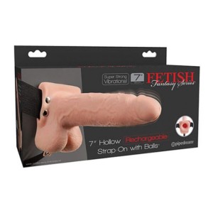 FETISH FANTASY SERIES - GODEMICHET VIBRANT Creux RÉALISTE AVEC BOULES 17,8 CM