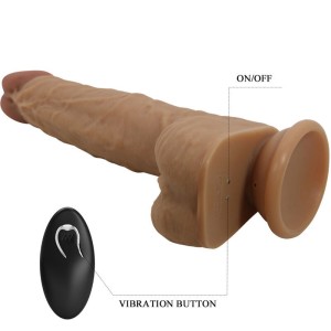 PRETTY LOVE - GODE EN SILICONE JONATHAN 3 VIBRATIONS 3 MESURES DINSERTION TÉLÉCOMMANDE 21 CM