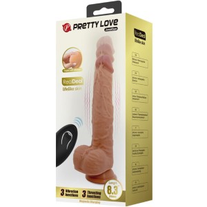 PRETTY LOVE - GODE EN SILICONE JONATHAN 3 VIBRATIONS 3 MESURES DINSERTION TÉLÉCOMMANDE 21 CM