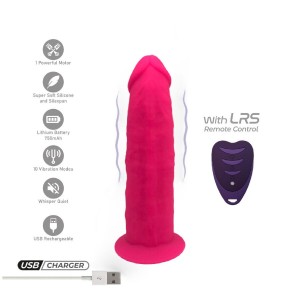 SILEXD - MODÈLE DE PÉNIS RÉALISTE 2 ROSE TÉLÉCOMMANDE LRS 17 CM