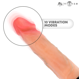 MR INTENSE - JEAN VIBRATEUR HAUT ET BAS EN SILICONE AVEC EFFET CHAUFFANT 24 CM -Ø- 3,8 CM