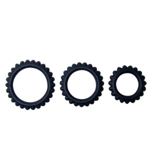 BAILE - TITAN SET 3 PCS COCK RING NOIR 2.8 2.4 1.9 CM