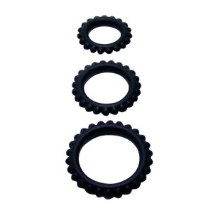 BAILE - TITAN SET 3 PCS COCK RING NOIR 2.8 2.4 1.9 CM