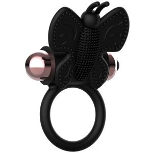 COQUETTE CHIC DESIRE - COCKRING PAPILLON AVEC VIBRATEUR NOIR- OR