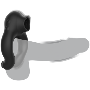 BLACKandSILVER - ANNEAU VIBRATEUR EN SILICONE 3 MOTEURS RECHARGEABLE NOIR