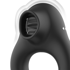 BLACKandSILVER - ANNEAU VIBRATEUR EN SILICONE 3 MOTEURS RECHARGEABLE NOIR