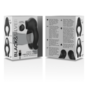 BLACKandSILVER - ANNEAU VIBRATEUR EN SILICONE 3 MOTEURS RECHARGEABLE NOIR