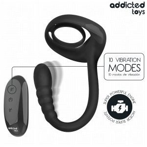 ADDICTED TOYS - ANNEAU PÉNITENTIAIRE VIBRANT POUR POINT P AVEC TÉLÉCOMMANDE