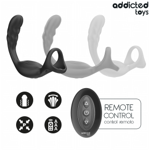 ADDICTED TOYS - ANNEAU PÉNIS PROSTATIQUE DOUBLE AVEC TÉLÉCOMMANDE