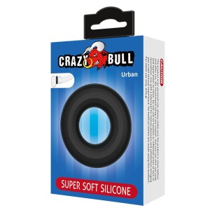 CRAZY BULL - ANNEAU PÉNAL URBAN EN SILICONE ULTRA DOUX NOIR
