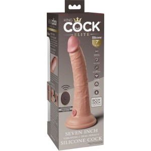 KING COCK - ELITE VIBRATEUR GODE RÉALISTE and TÉLÉCOMMANDE EN SILICONE 17.8 CM