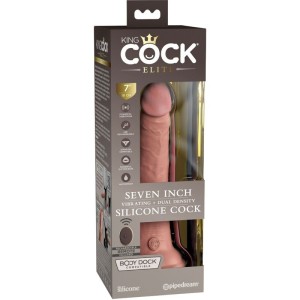 KING COCK - ELITE VIBRATEUR GODE RÉALISTE and TÉLÉCOMMANDE EN SILICONE 17.8 CM