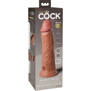 KING COCK - ELITE GODE RÉALISTE VIBRANT and SILICONE 20.3 CM CARAMEL