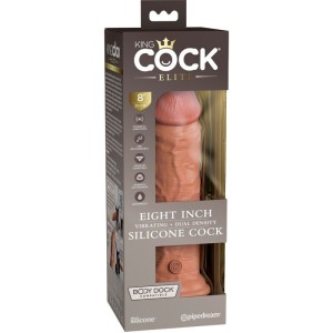 KING COCK - ELITE GODE RÉALISTE VIBRANT and SILICONE 20.3 CM CARAMEL