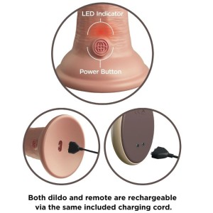 KING COCK - ELITE VIBRATEUR GODE RÉALISTE and TÉLÉCOMMANDE EN SILICONE 23 CM
