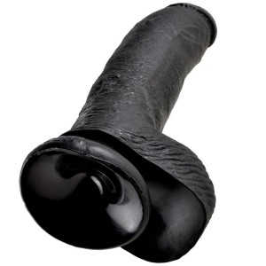 KING COCK - GODE NOIR AVEC BOULES 22.9 CM