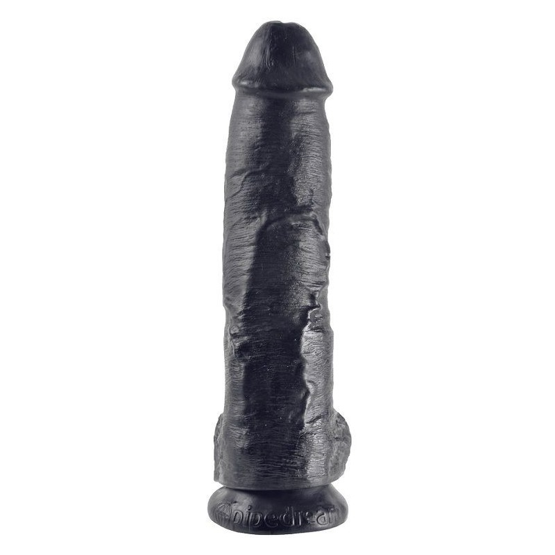 KING COCK - GODE NOIR AVEC BOULES 25.4 CM
