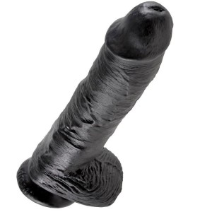 KING COCK - GODE NOIR AVEC BOULES 25.4 CM