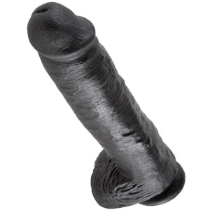 KING COCK - GODE NOIR AVEC BOULES 28 CM