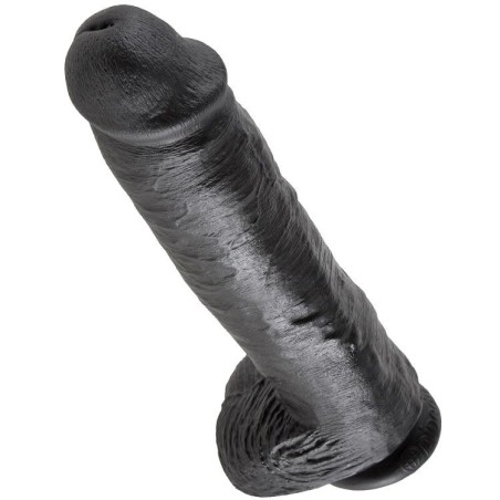 KING COCK - GODE NOIR AVEC BOULES 28 CM