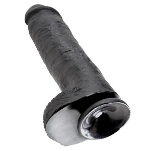 KING COCK - GODE NOIR AVEC BOULES 28 CM