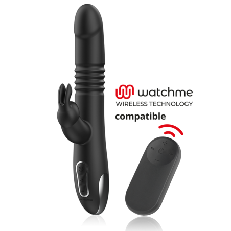 BLACKandSILVER - KENJI VIBROMASSEUR RABBIT UP and DOWN TÉLÉCOMMANDE WATCHME
