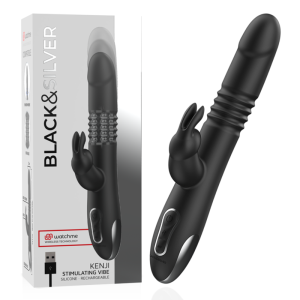BLACKandSILVER - KENJI VIBROMASSEUR RABBIT UP and DOWN TÉLÉCOMMANDE WATCHME
