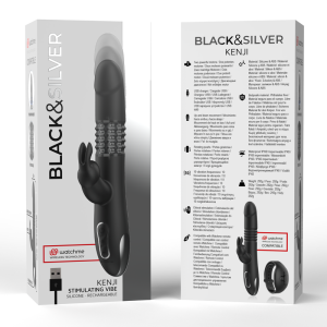 BLACKandSILVER - KENJI VIBROMASSEUR RABBIT UP and DOWN TÉLÉCOMMANDE WATCHME