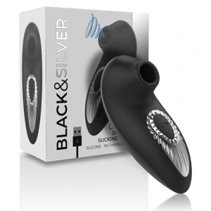 BLACKandSILVER - DRAKE DELUXE SUCKING VIBE RECHARGEABLE SILICONE NOIR