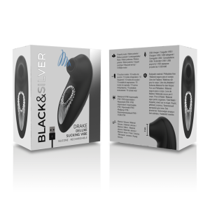 BLACKandSILVER - DRAKE DELUXE SUCKING VIBE RECHARGEABLE SILICONE NOIR