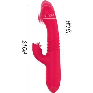 INTENSE - VIBRATEUR UP and DOWN RECHARGEABLE MULTIFONCTION DUA AVEC LANGUE ROUGE