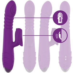 INTENSE - VIBRATEUR RECHARGEABLE MULTIFONCTION IGGY UP and DOWN AVEC STIMULATEUR CLITORAL VIOLET