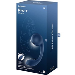 SATISFYER - PRO WAVE 4 STIMULATEUR POINT G ET IMPULSION DAIR APPLICATION GRATUITE BLEU FONCÉ