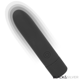 BLACK and SILVER - GERI BULLET VIBRANT RECHARGEABLE USB 8 VIBRATIONS NOIR 10 X 2,2 CM