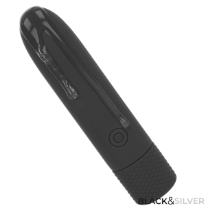 BLACK and SILVER - GERI BULLET VIBRANT RECHARGEABLE USB 8 VIBRATIONS NOIR 10 X 2,2 CM
