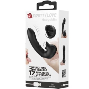 PRETTY LOVE - HOBGOBLIN BOÎTE À DOIGTS VIBRANTS 12 VIBRATIONS STIMULATEUR DE CLITORIS NOIR
