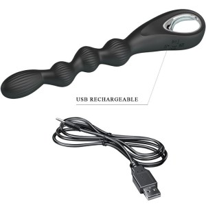 PRETTY LOVE - VIBRATEUR ANAL FEDERER 12 VIBRATIONS NOIR