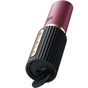 SATISFYER - STIMULATEUR DE CLITORIS DEEP KISS WAVE GRENAT - NOIR