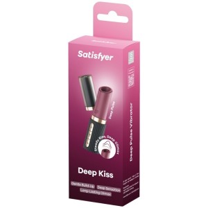 SATISFYER - STIMULATEUR DE CLITORIS DEEP KISS WAVE GRENAT - NOIR