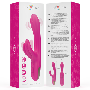 INTENSE - BRITNEY VIBRATEUR LAPIN MULTIFONCTION 23 CM ROSE