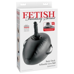 FETISH FANTASY SERIES - BODY DOCK BOULE GONFLABLE AVEC GODEMICHET NOIR 41,9 CM