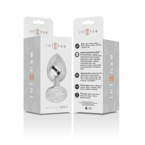 INTENSE - PLUG ANAL EN MÉTAL ALUMINIUM AVEC CRISTAL DARGENT TAILLE S