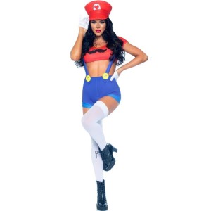 LEG AVENUE - COSTUME SEXY MARIO BROS ROUGE-BLEU M